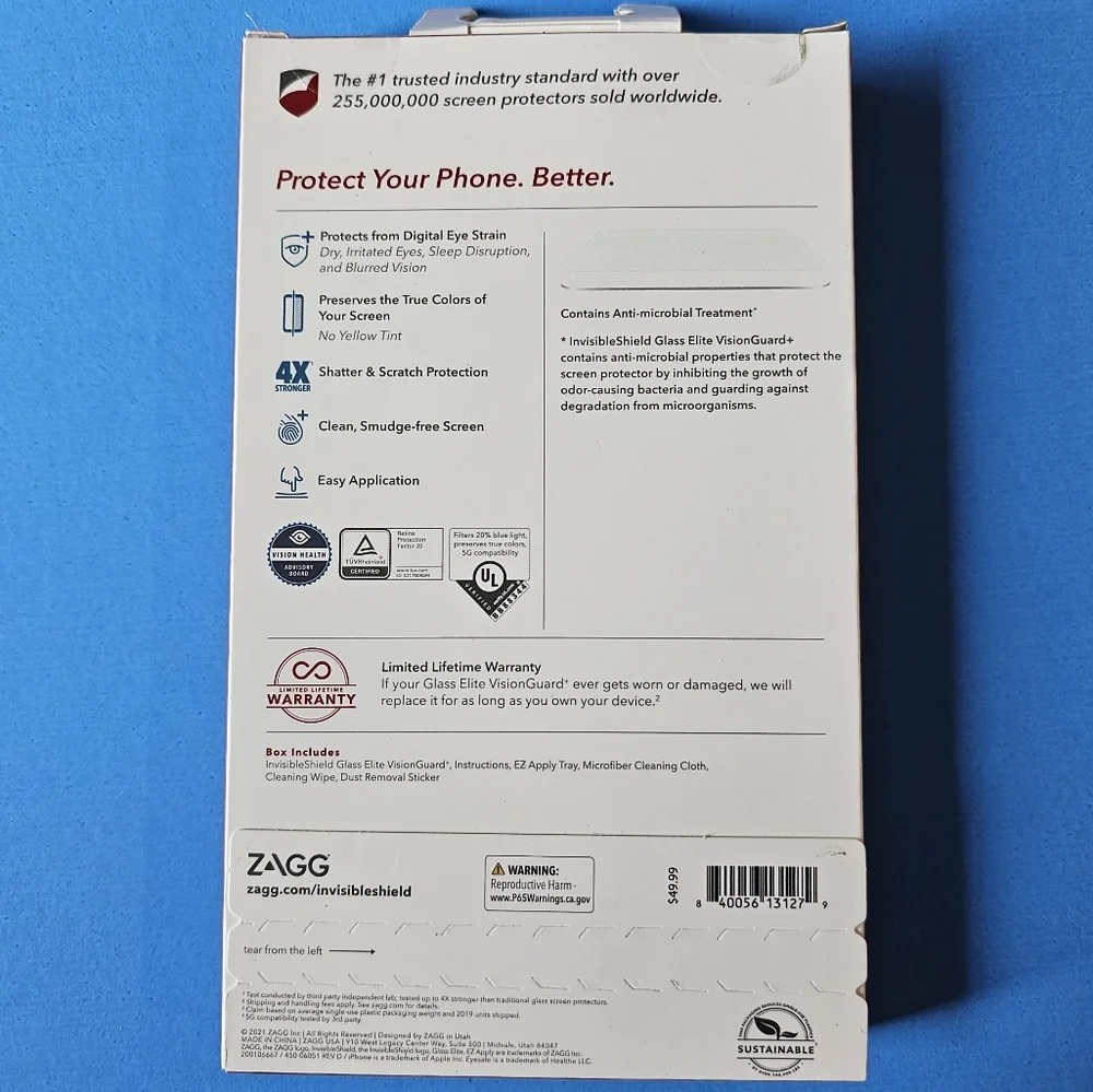 iPhone 12, 12 Pro, 11, XR - ZAGG Glass Elite Visionguard+ Screen Protector